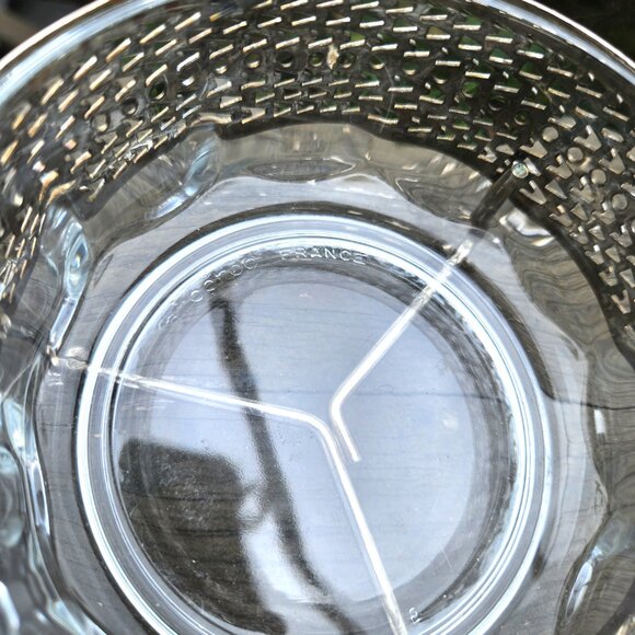 Vintage Arcoroc France Condiment Holder Glass And Metal - Picture 7 of 8